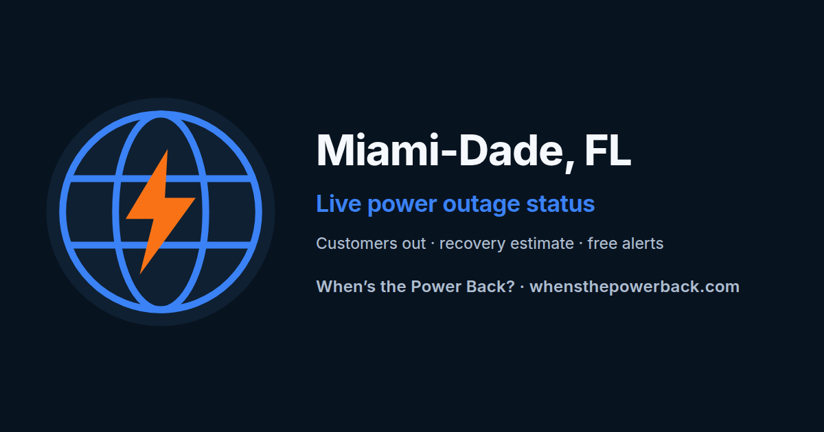 Miami-Dade County, FL — live power outage tracker