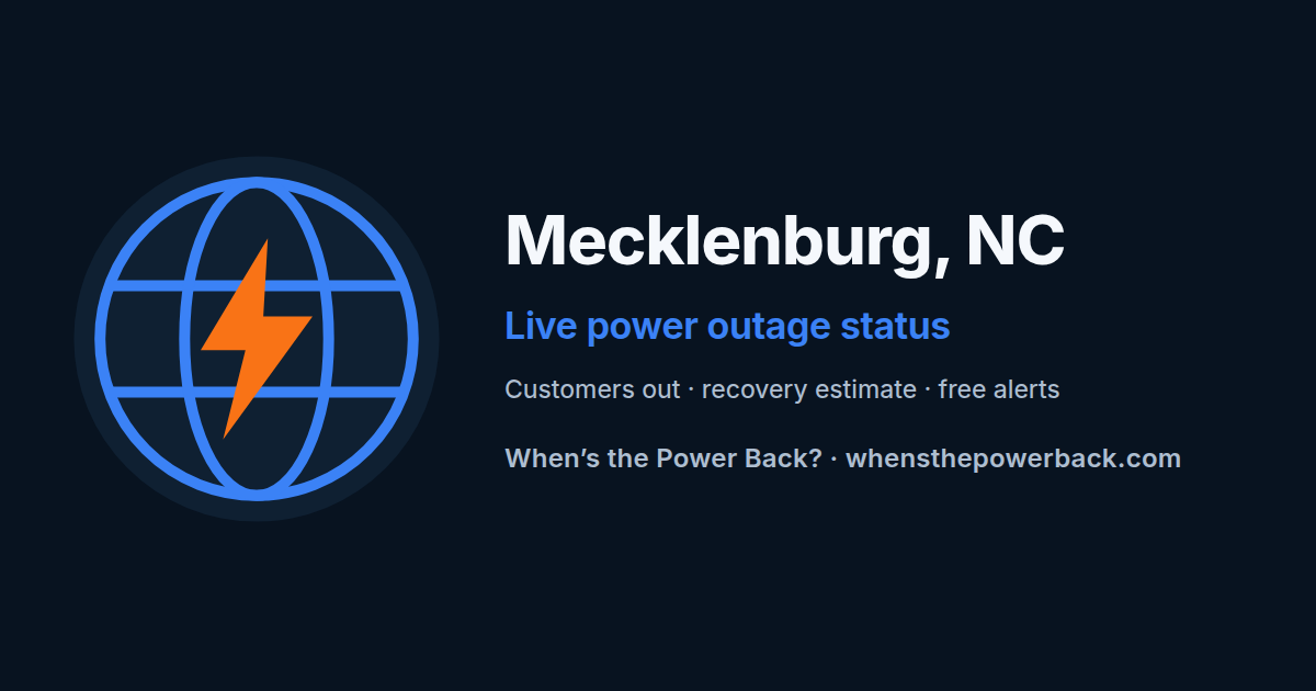Mecklenburg County, NC — live power outage tracker