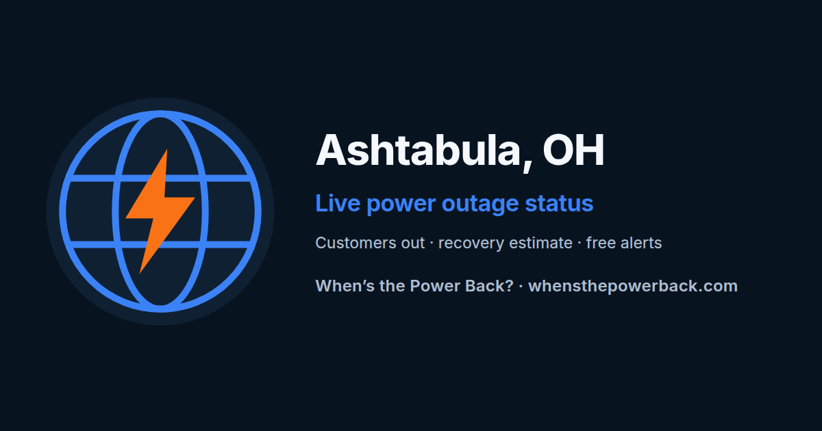 Ashtabula County, OH — live power outage tracker