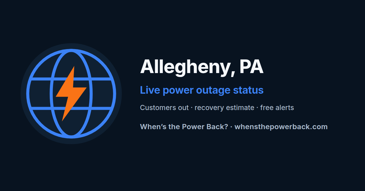 Pittsburgh, PA — live power outage tracker