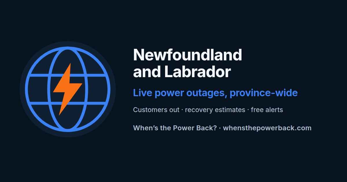 Newfoundland and Labrador — live power outage tracker