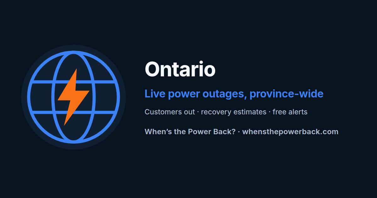 Ontario — live power outage tracker