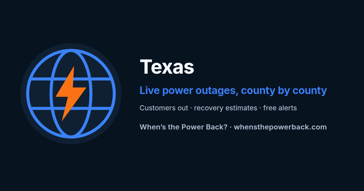 Texas — live power outage tracker